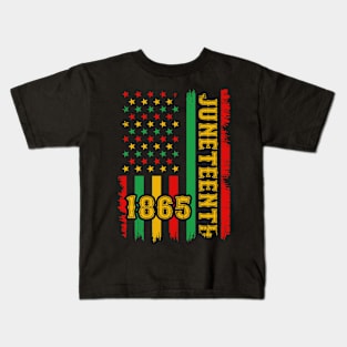 Juneteenth 1865 Stars And Stripes American Flag Black History Month Kids T-Shirt